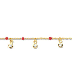 Vergoldetes Silber-Armband mit weißen Zirkonia-Steinen miaGemo