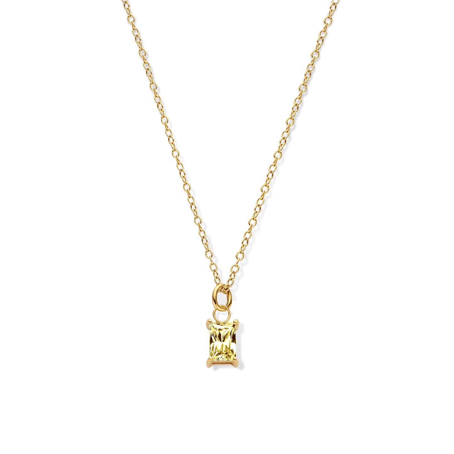 Silber-Halskette mit gelbem Zirkonia, vergoldet miaGemo