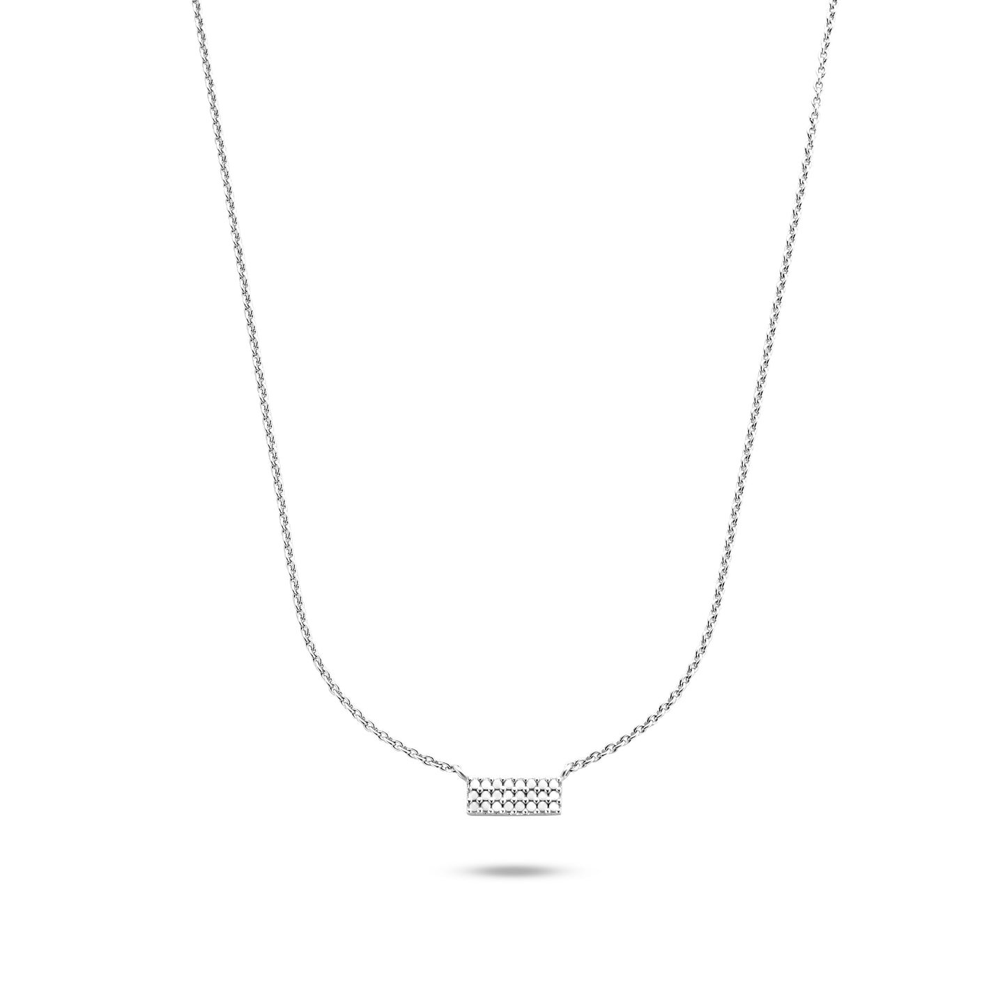 Silber-Halskette mit rechteckigem Zirkonia-Anhänger, rhodiniert miaGemo