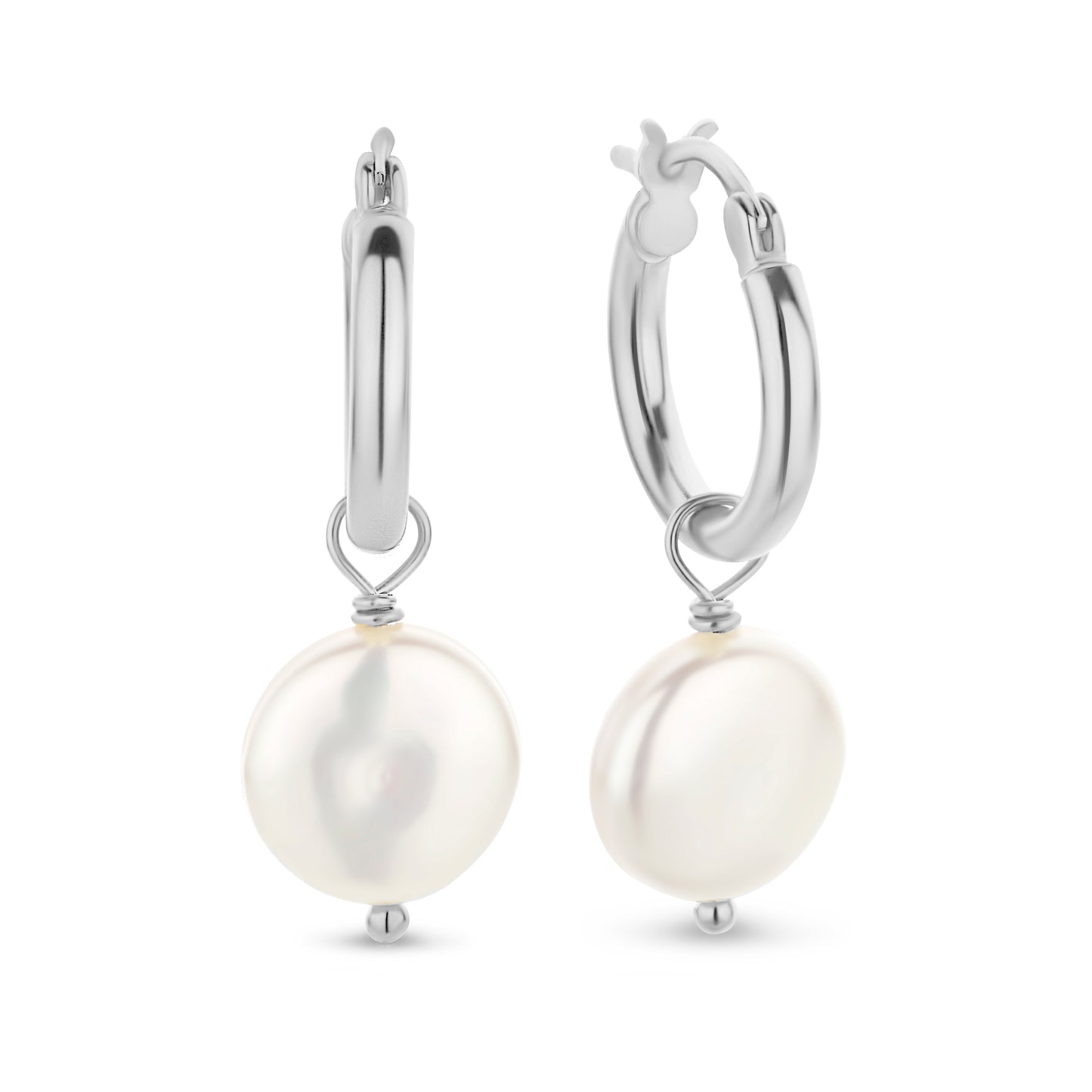 Silber-Creolen mit Süßwasserperlen miaGemo