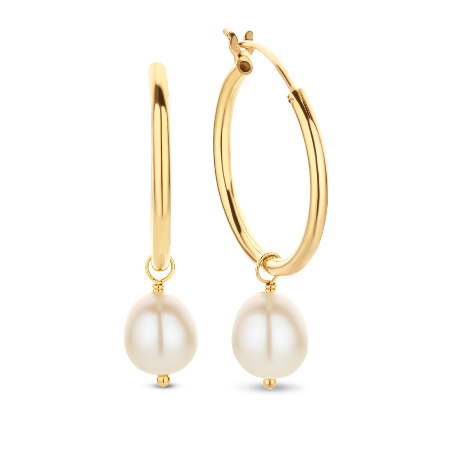 Silber-Creolen mit Süßwasserperlen miaGemo