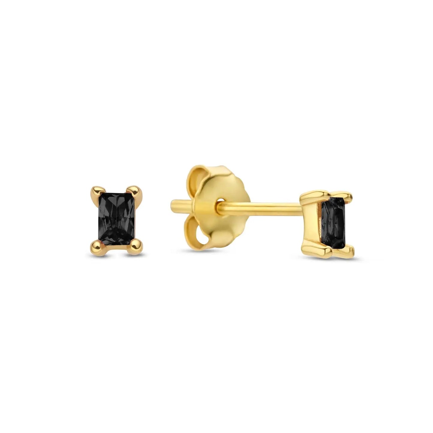Silber-Ohrstecker mit schwarzem Zirkonia miaGemo