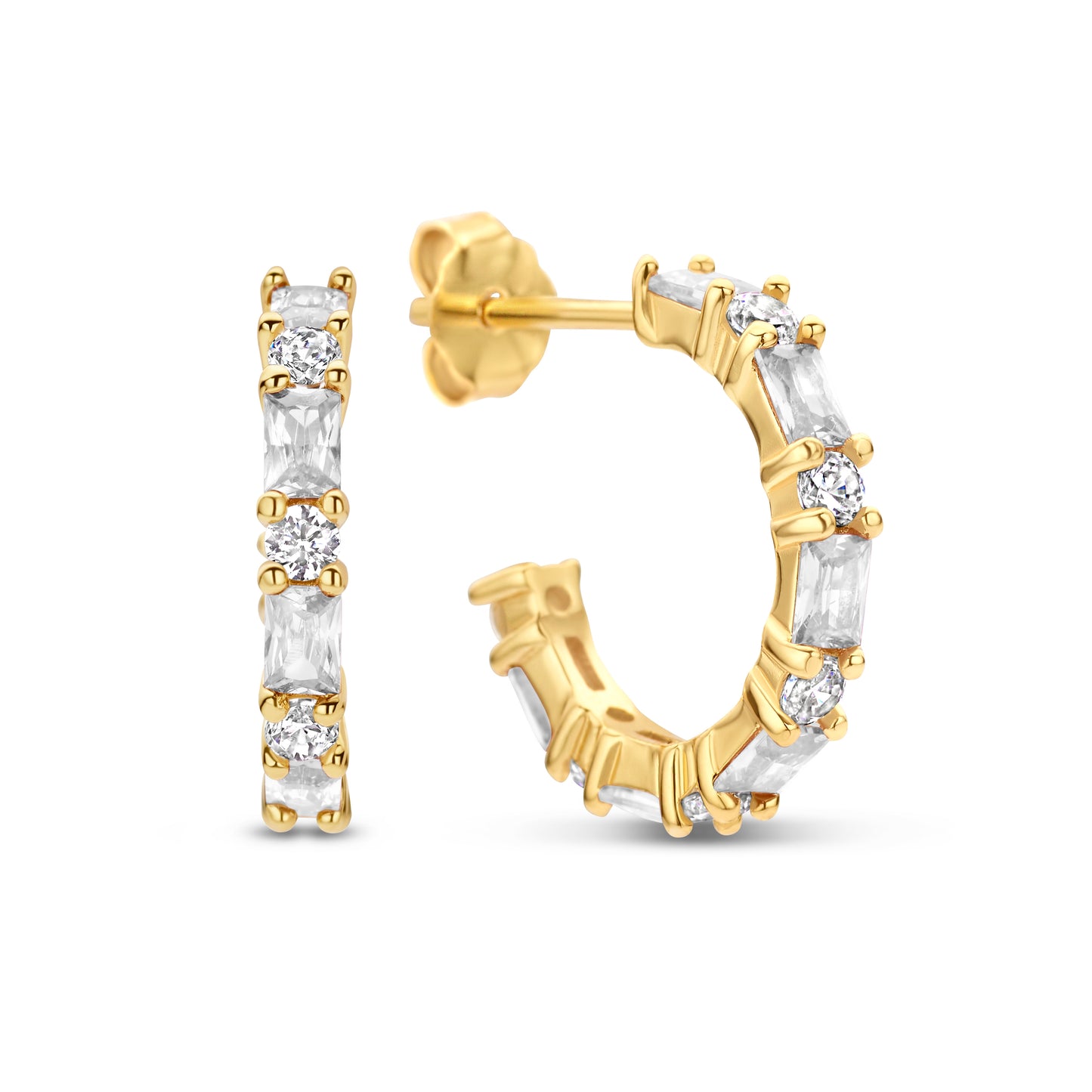 Silber-Ohrringe mit weißem Zirkonia miaGemo