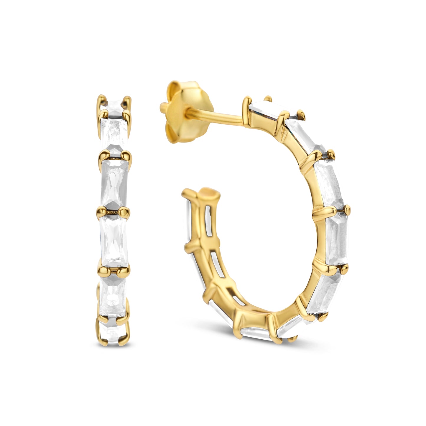 Silber-Ohrringe mit weißem Zirkonia miaGemo