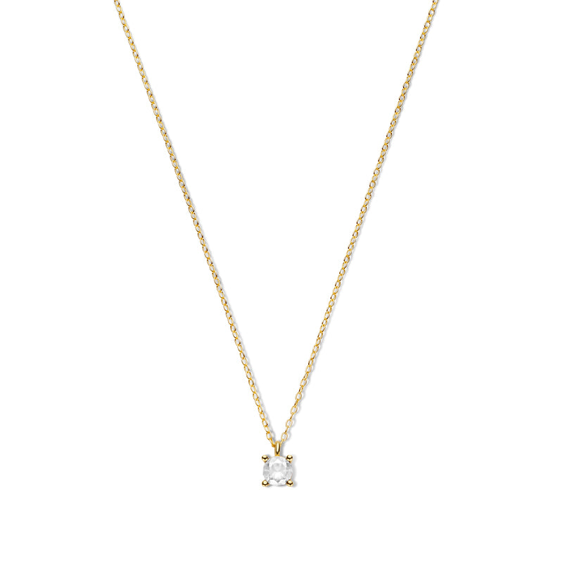 Silber-Halskette mit weißem Zirkonia-Anhänger miaGemo