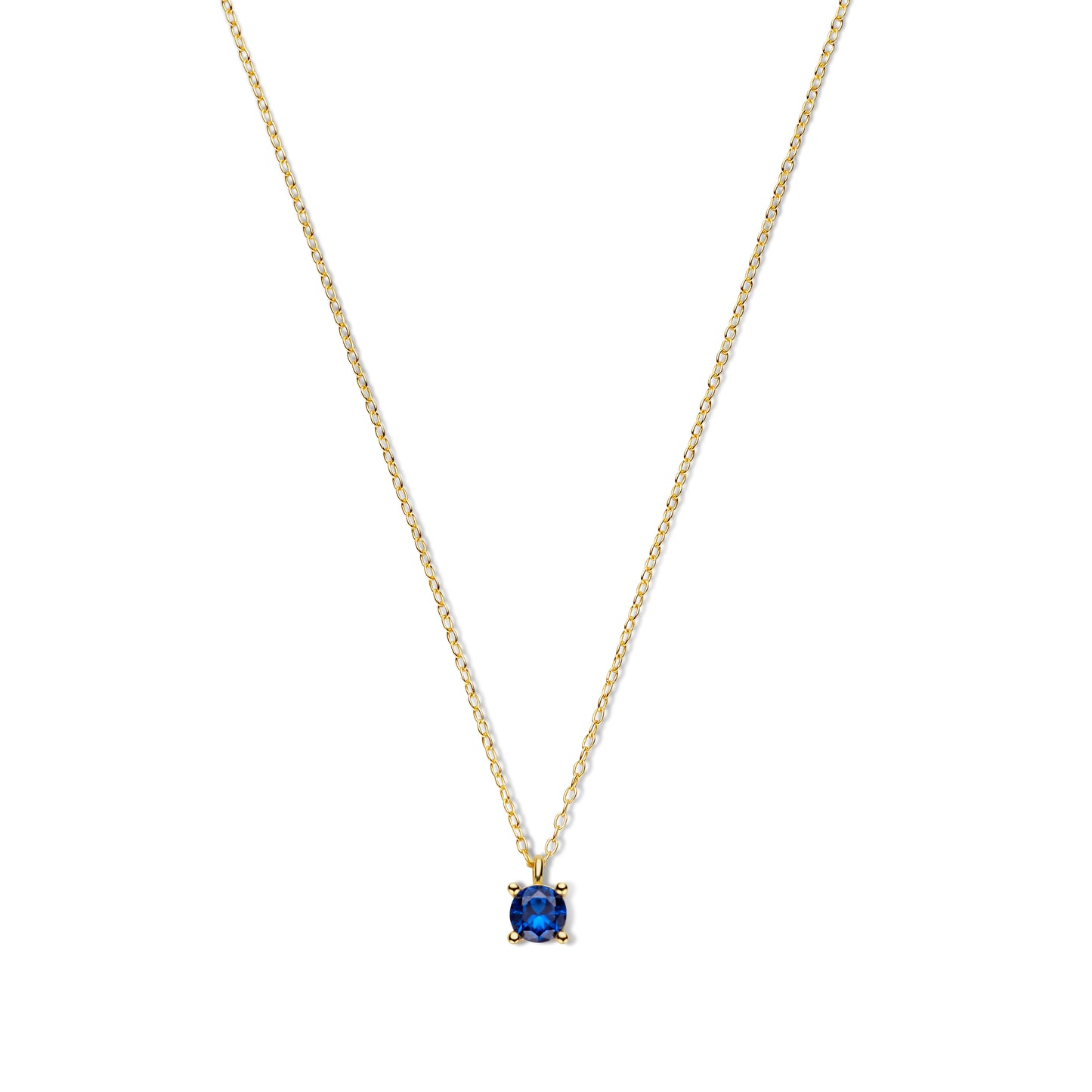 Silber-Halskette mit saphirblauem Zirkonia miaGemo