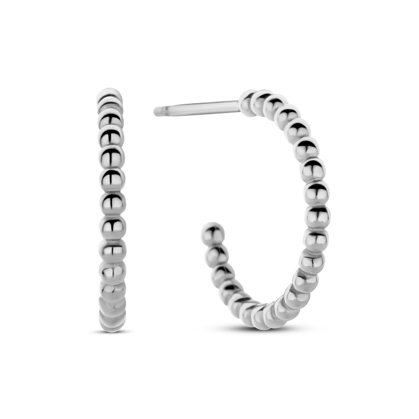 Rhodinierte Silber-Creolen „Dots“ 15 mm miaGemo