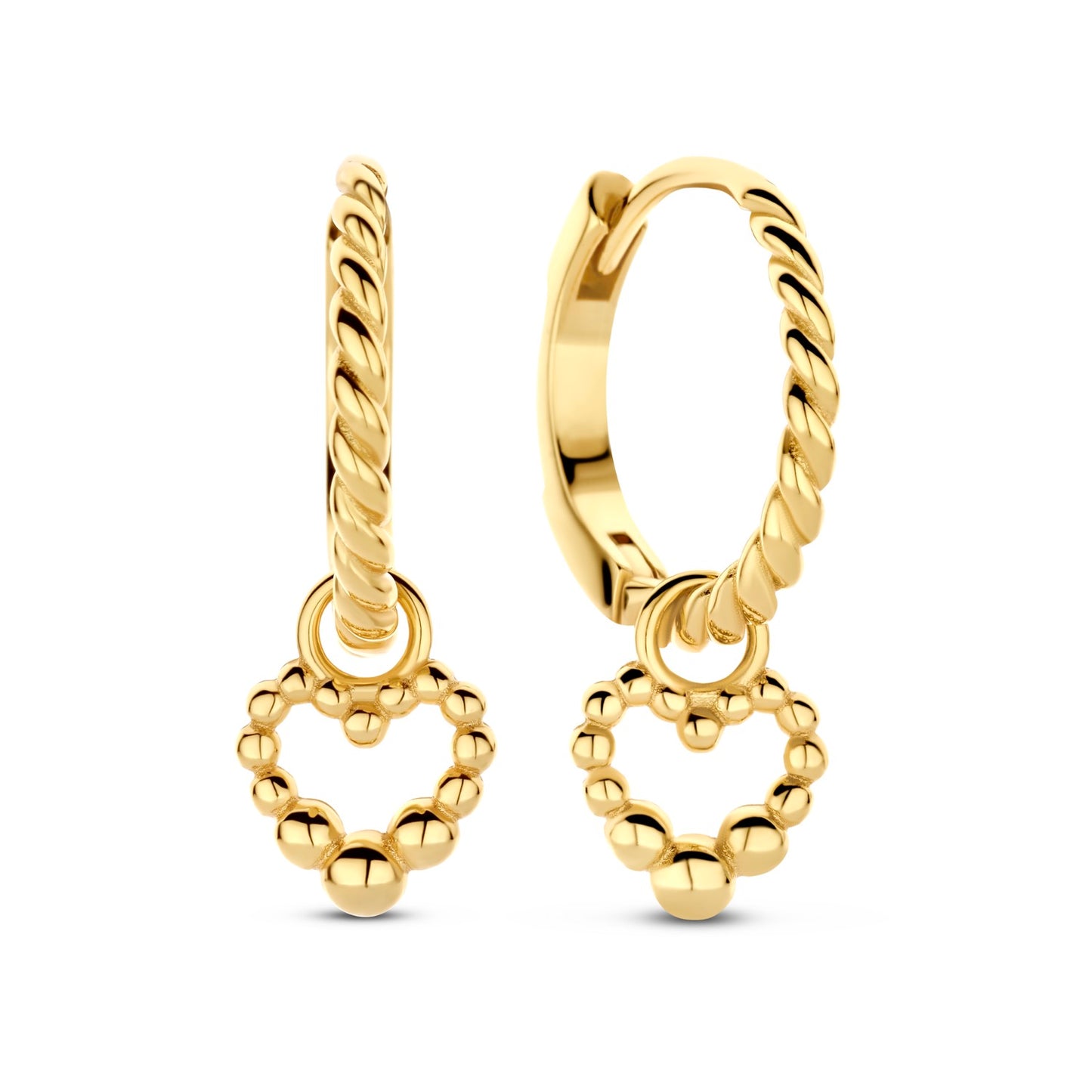 Vergoldete Silber-Creolen mit Herzanhänger miaGemo