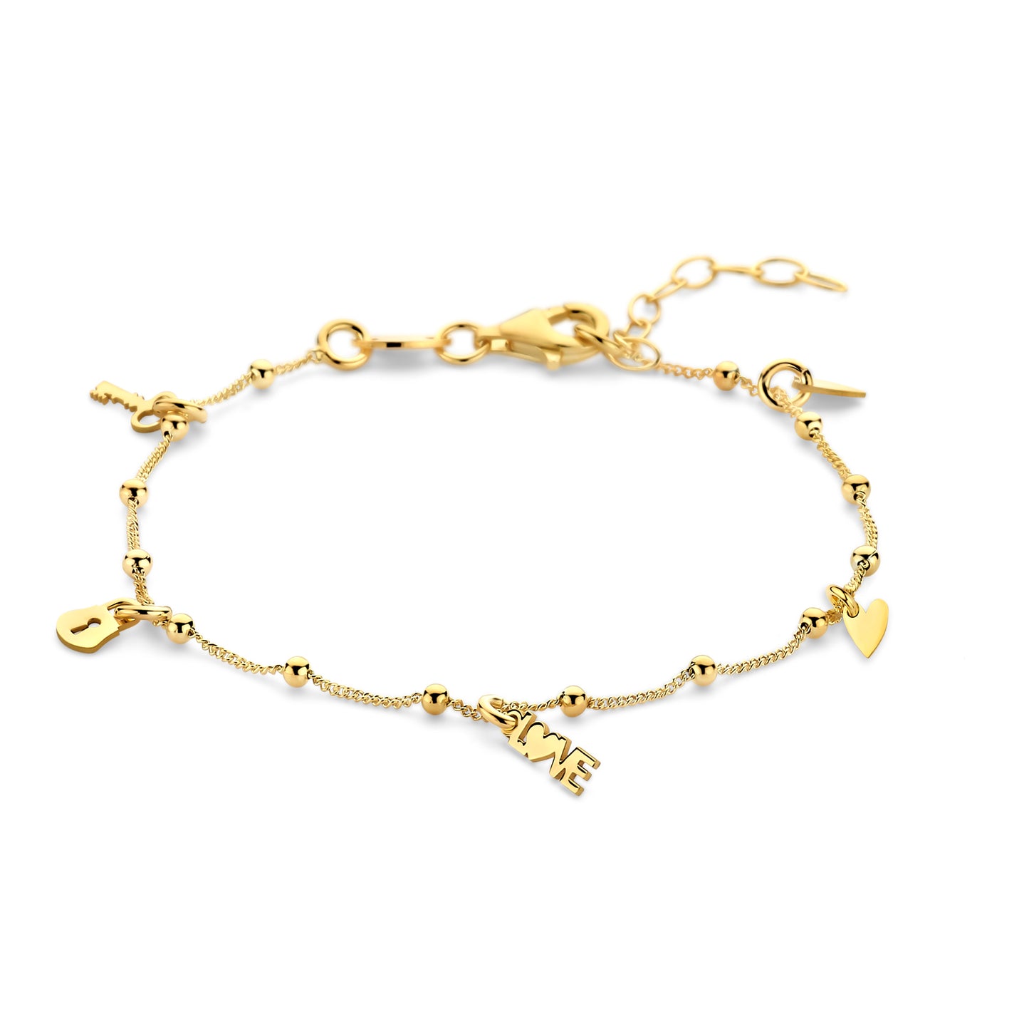 Silber-Armband mit Liebesmotiven - vergoldet miaGemo