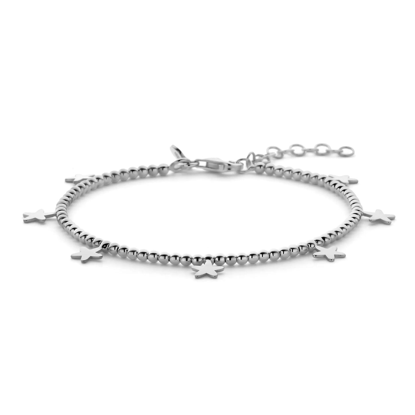 Rhodiniertes Silber-Armband mit 7 Sternen miaGemo