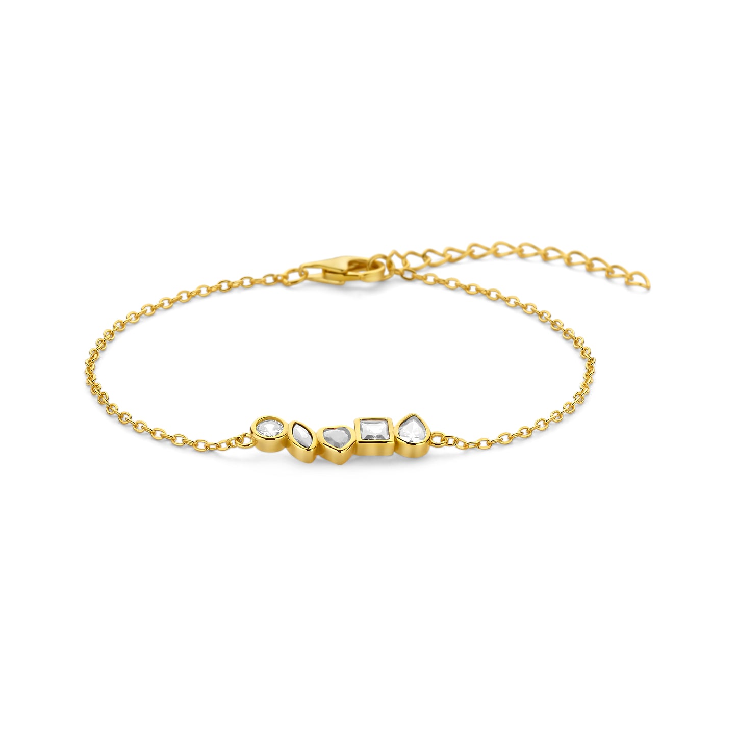 Vergoldetes Silber-Armband mit weißen Steinen miaGemo