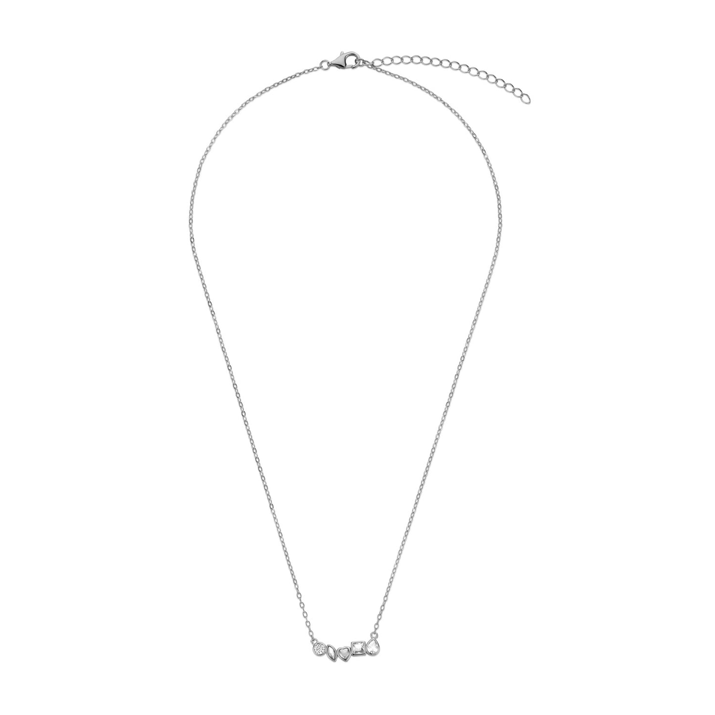 Silber-Halskette mit weißen Steinen miaGemo