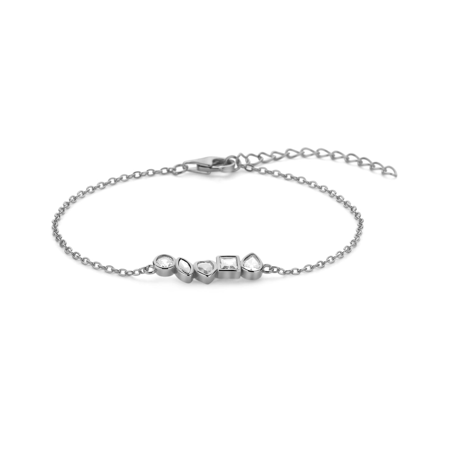 Silber-Armband mit weißen Steinen miaGemo