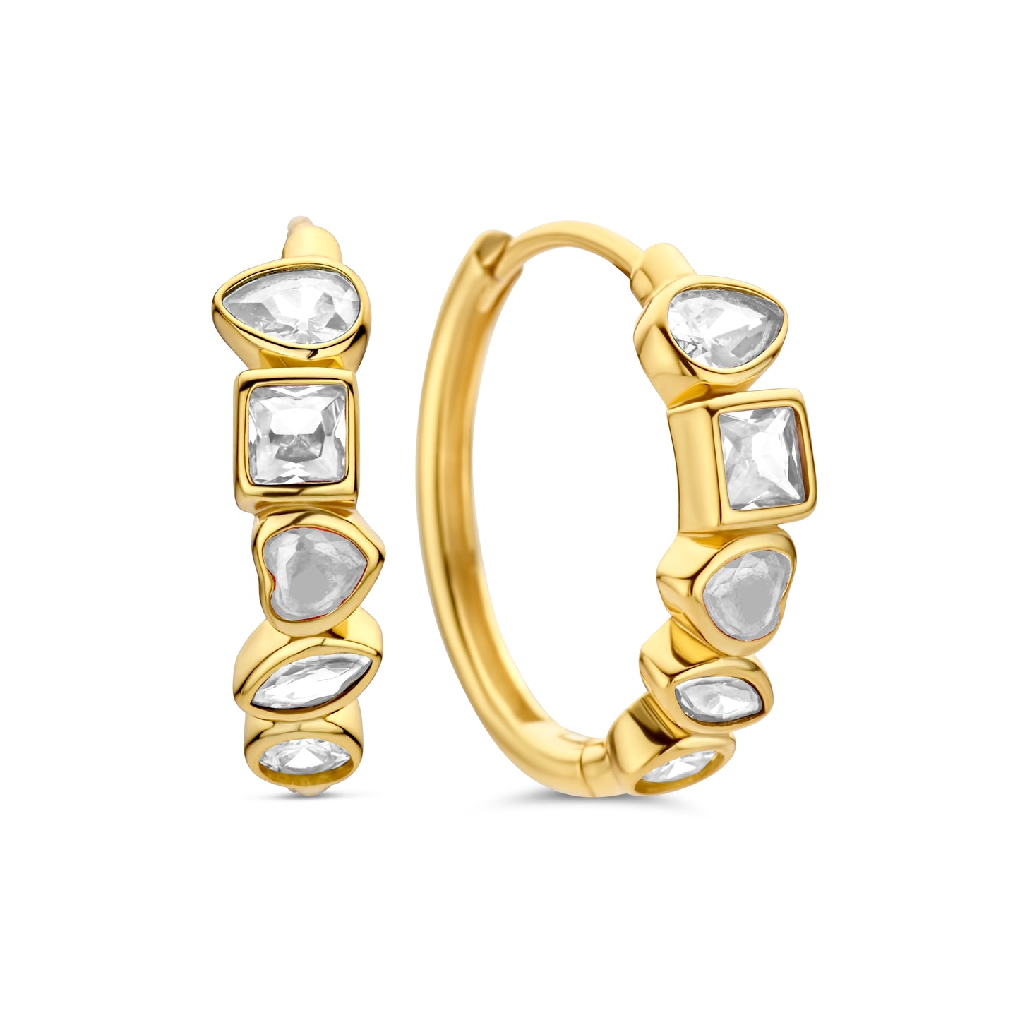 Vergoldete Silber-Ohrringe mit weißem Zirkonia miaGemo