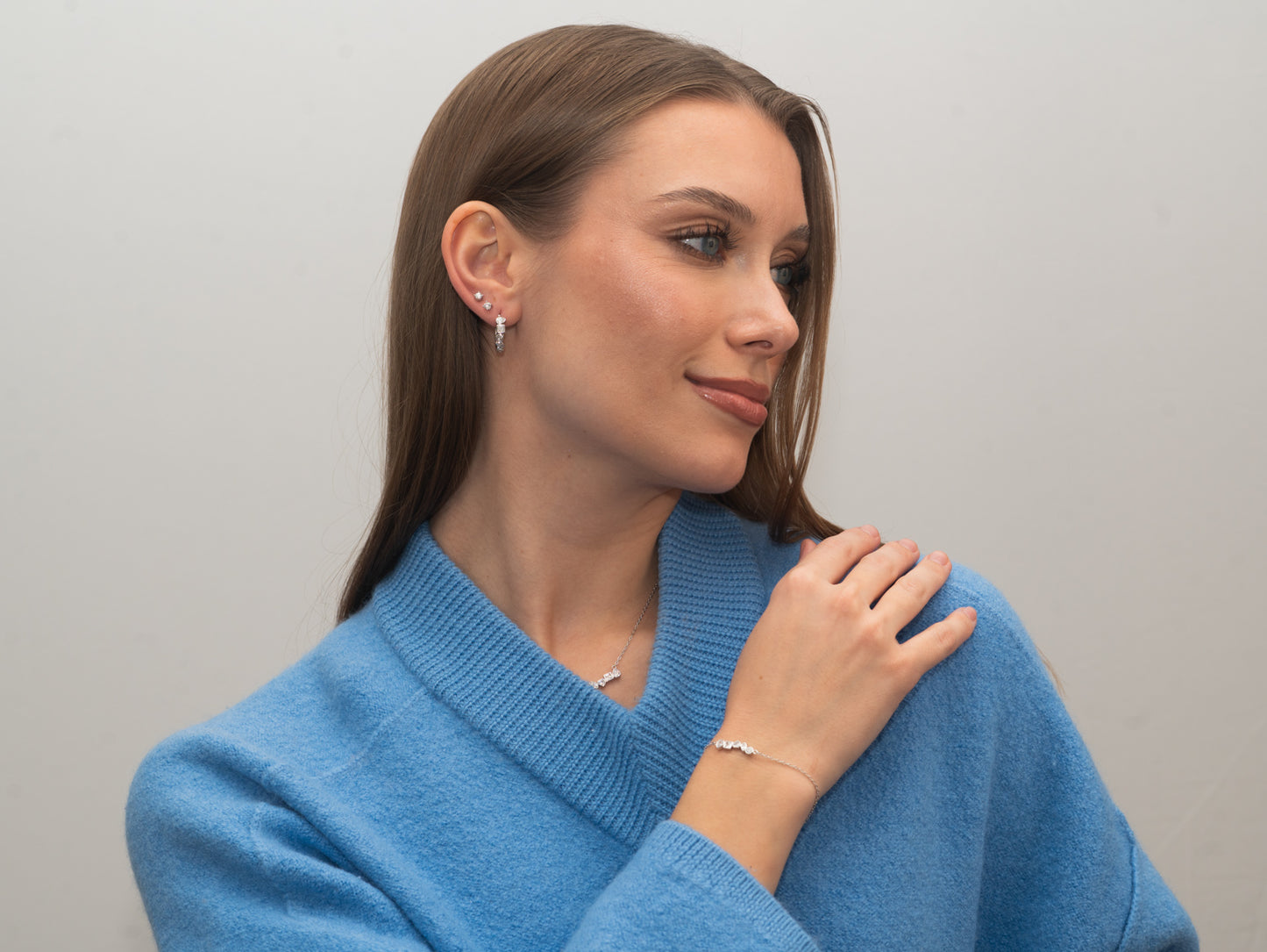 Rhodinierte Silber-Ohrringe mit weißem Zirkonia miaGemo