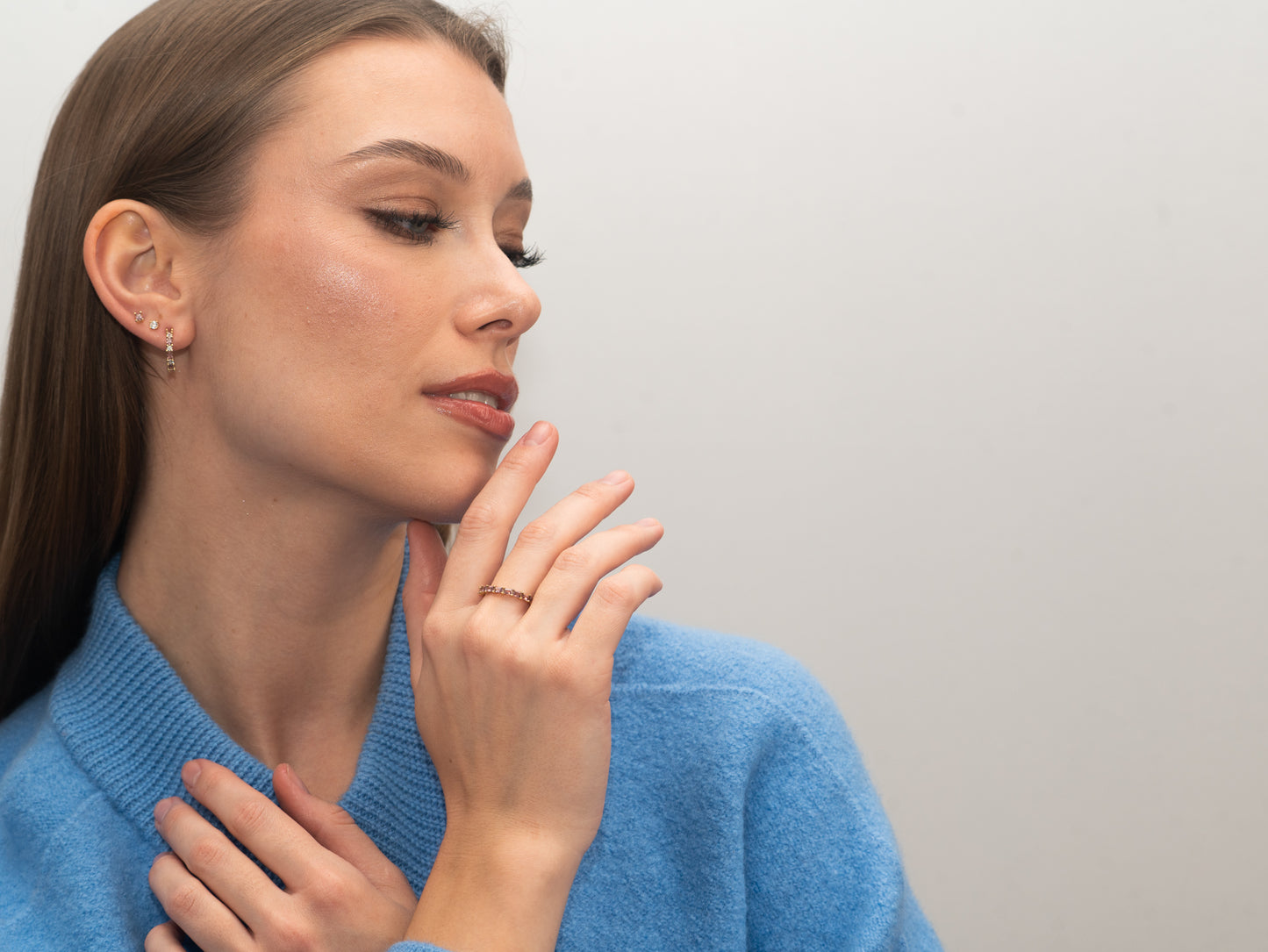 Vergoldeter Silberring mit pinkem Zirkonia miaGemo