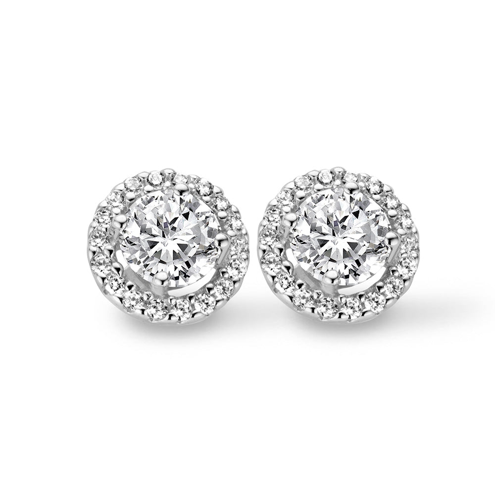 Silberohrringe „Luna“ – 6 mm Zirkonia miaGemo