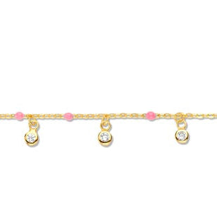 Silber-Armband mit weißen Zirkonia-Steinen - vergoldet miaGemo