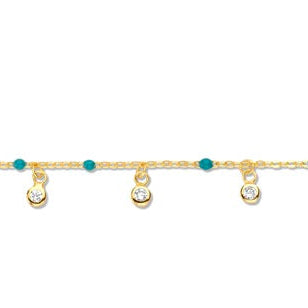 Vergoldetes Silber-Armband mit weißen Zirkonia-Steinen miaGemo