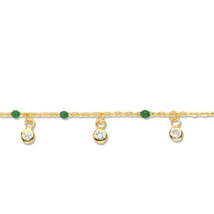 Vergoldetes Silber-Armband mit weißen Zirkonia-Steinen miaGemo