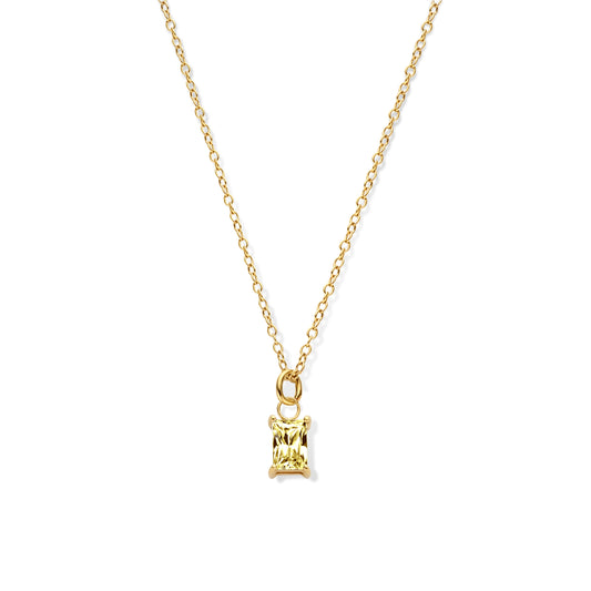 Silber-Halskette mit gelbem Zirkonia, vergoldet miaGemo