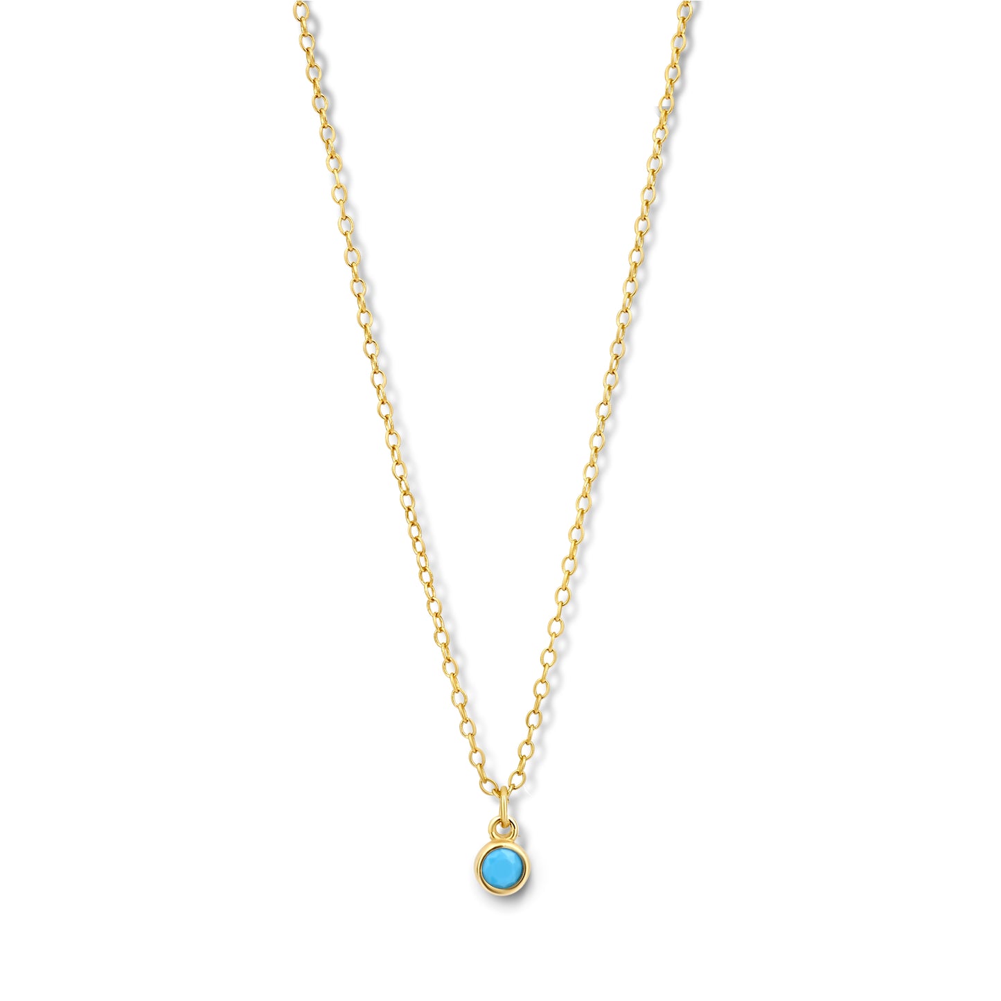 Silber-Halskette, vergoldet, mit Türkis miaGemo