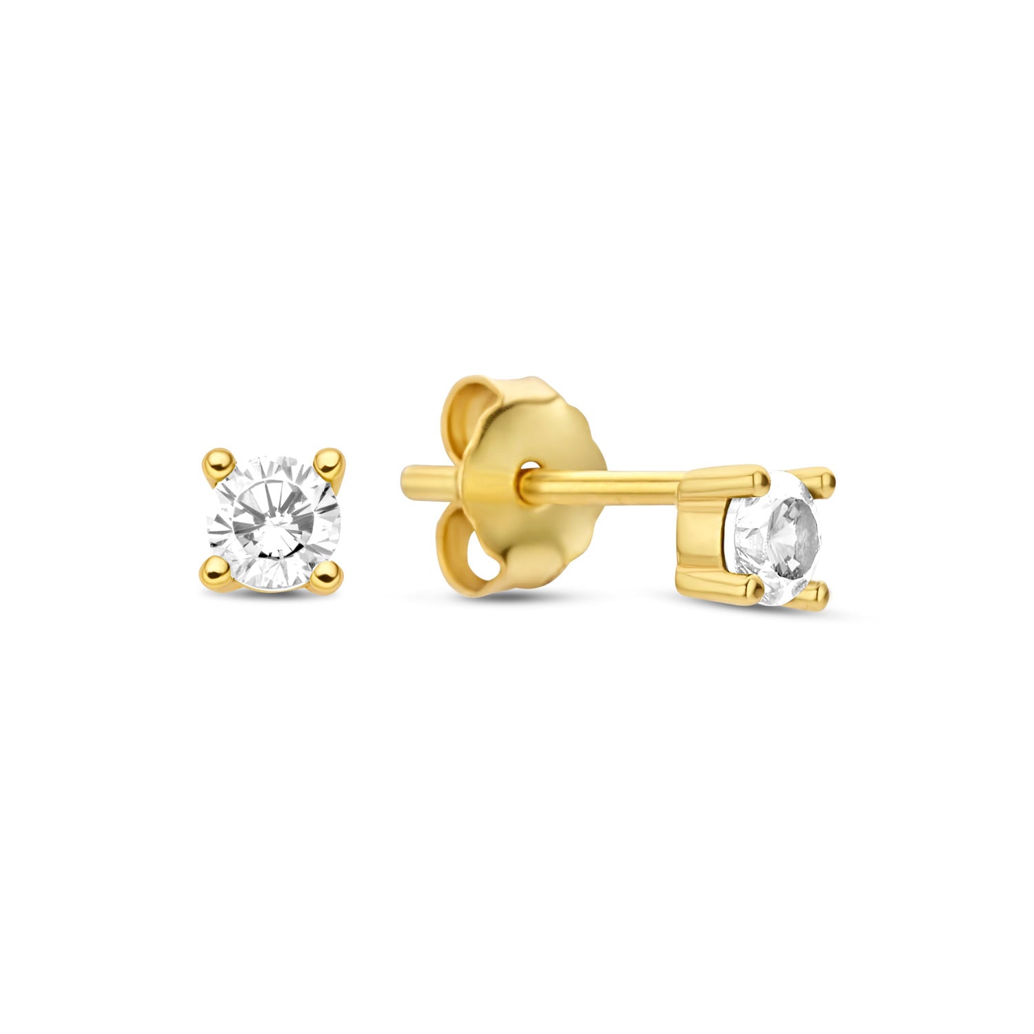 Silber-Ohrstecker mit weißem Zirkonia miaGemo