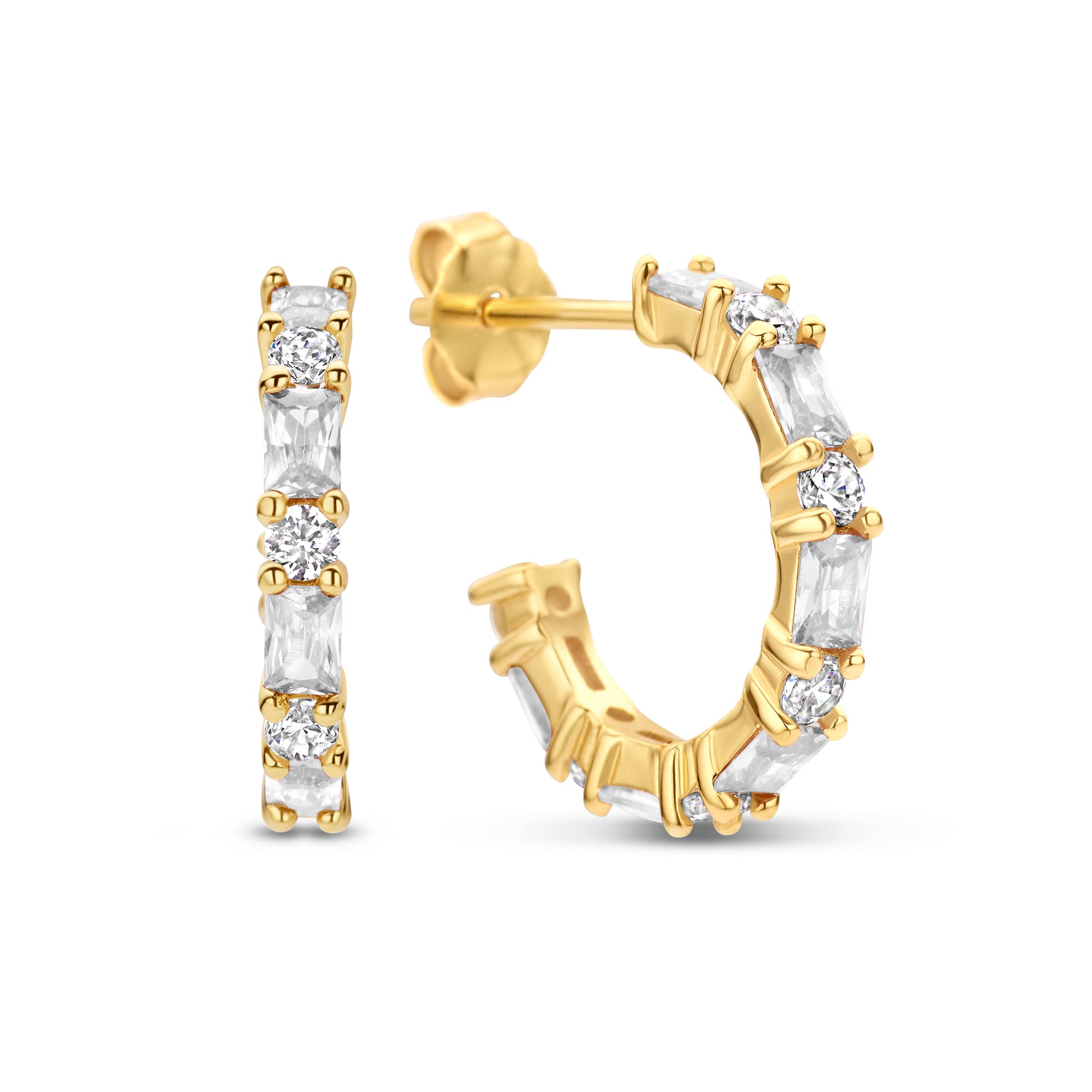 Silber-Ohrringe mit weißem Zirkonia miaGemo