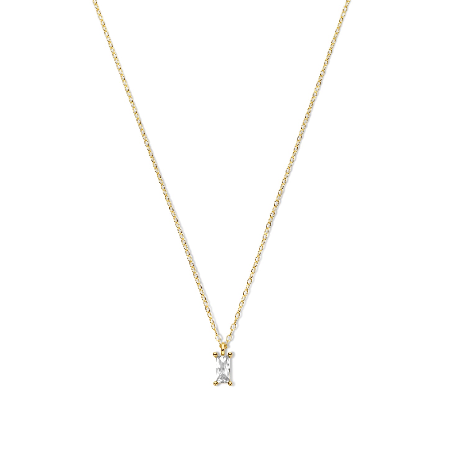 Silber-Halskette mit weißem Zirkonia miaGemo