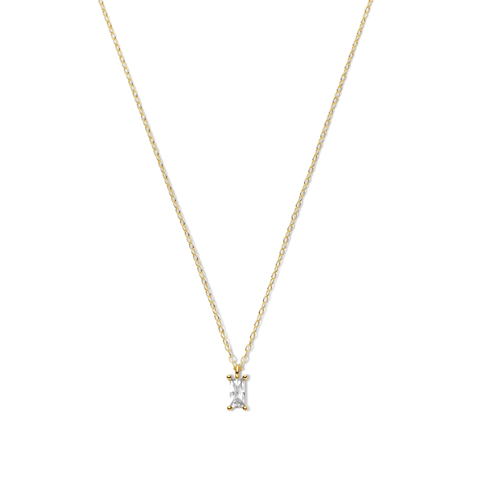 Silber-Halskette mit weißem Zirkonia miaGemo