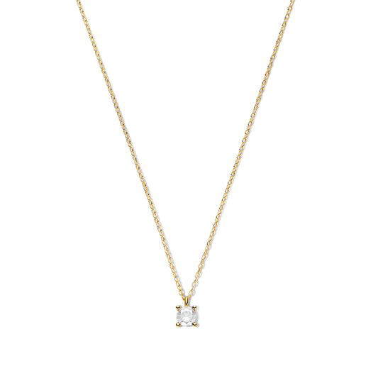 Silber-Halskette mit weißem Zirkonia-Anhänger miaGemo