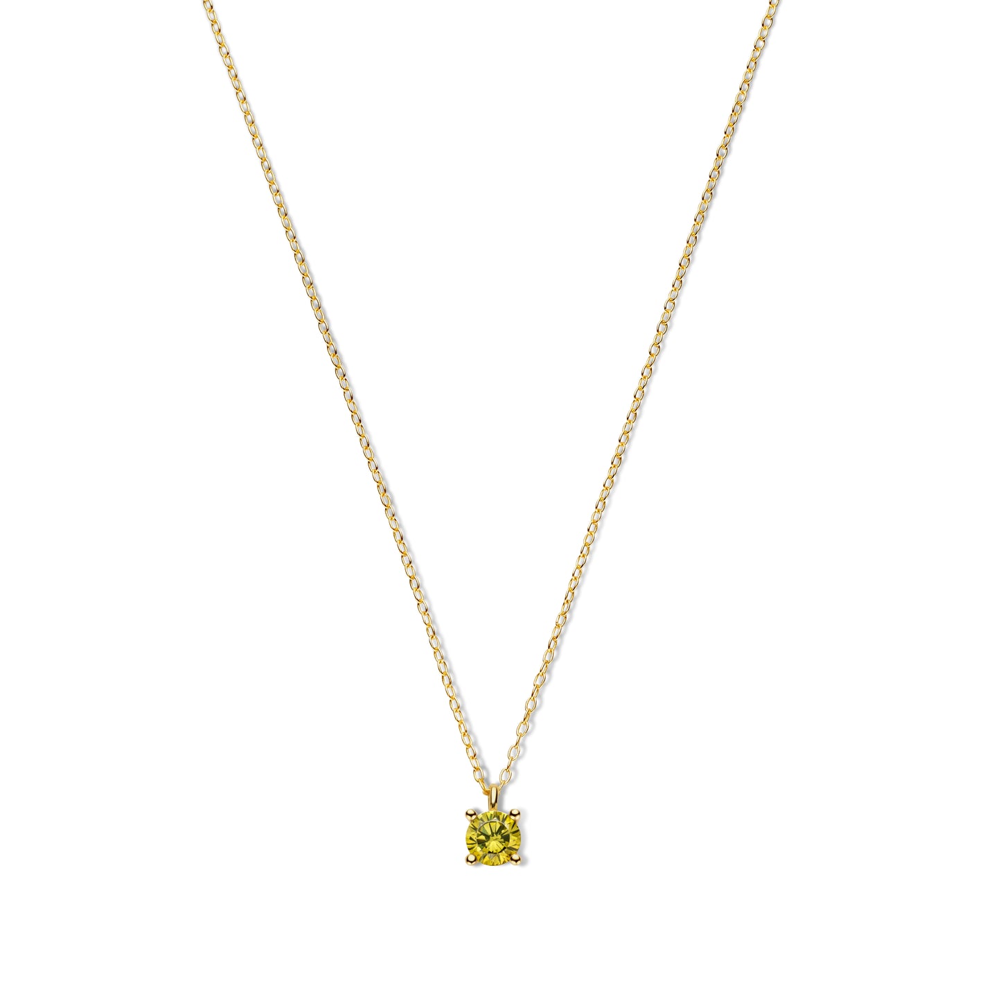 Silber-Halskette mit olivgrünem Zirkonia miaGemo