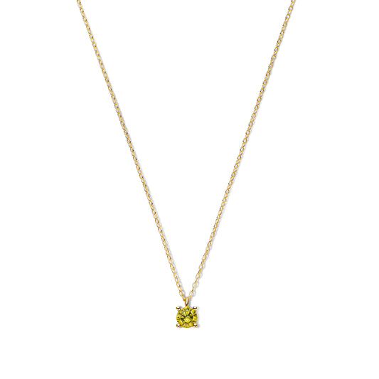 Silber-Halskette mit olivgrünem Zirkonia miaGemo