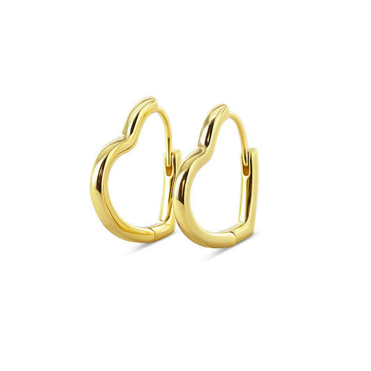 Vergoldete Silber-Ohrringe Herz 20 mm miaGemo