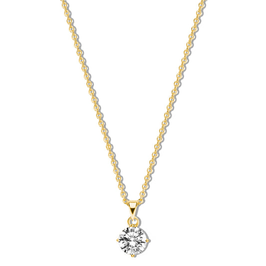 Silber-Halskette 40 + 5 cm mit weißem Zirkonia (5 mm) miaGemo