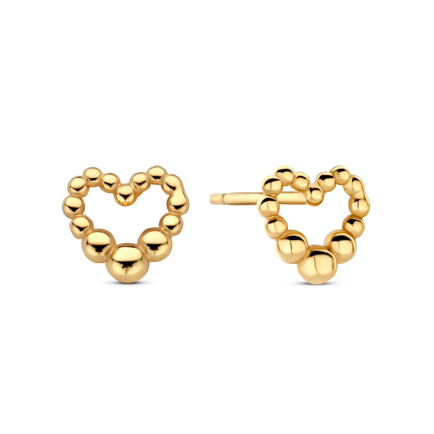 Silber-Ohrringe „Dots Heart“, vergoldet miaGemo