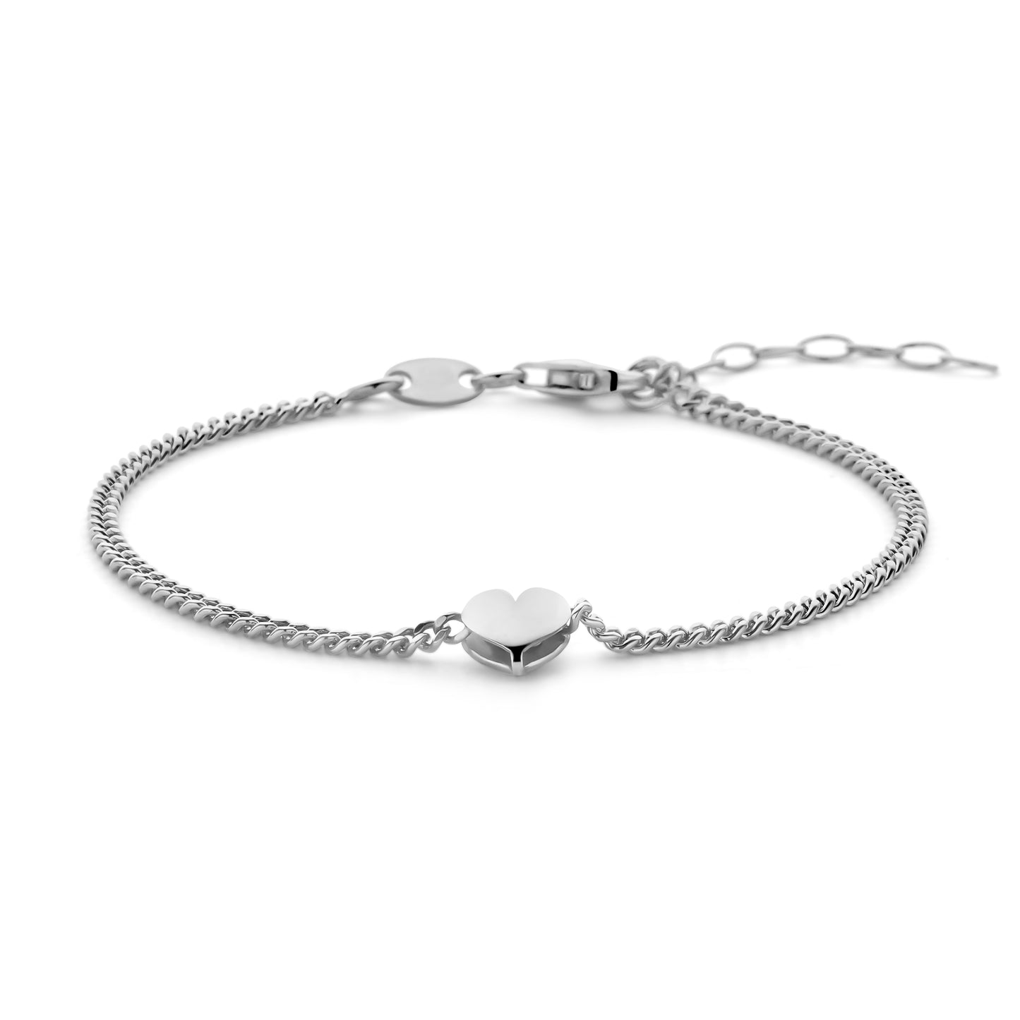 Rhodiniertes Silber-Armband mit Herz miaGemo