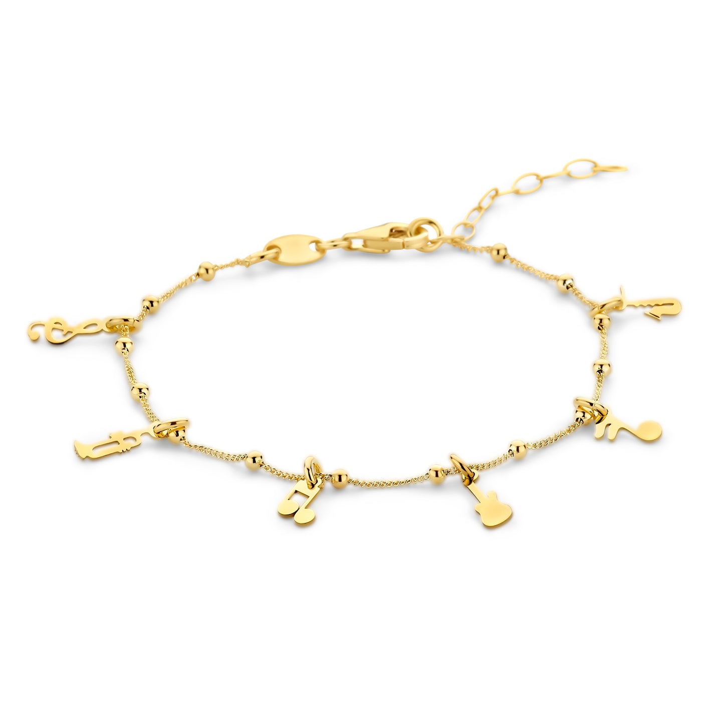 Silber-Armband mit Musiksymbolen - vergoldet miaGemo