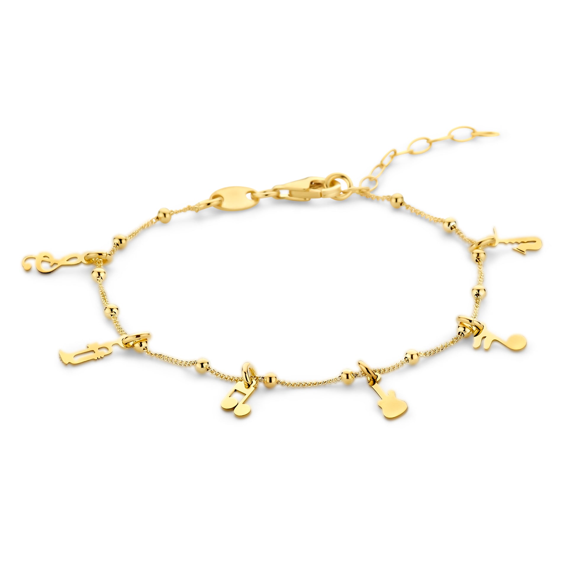 Silber-Armband mit Musiksymbolen - vergoldet miaGemo