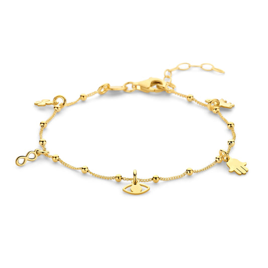 Silber-Armband mit Glückssymbolen - vergoldet miaGemo