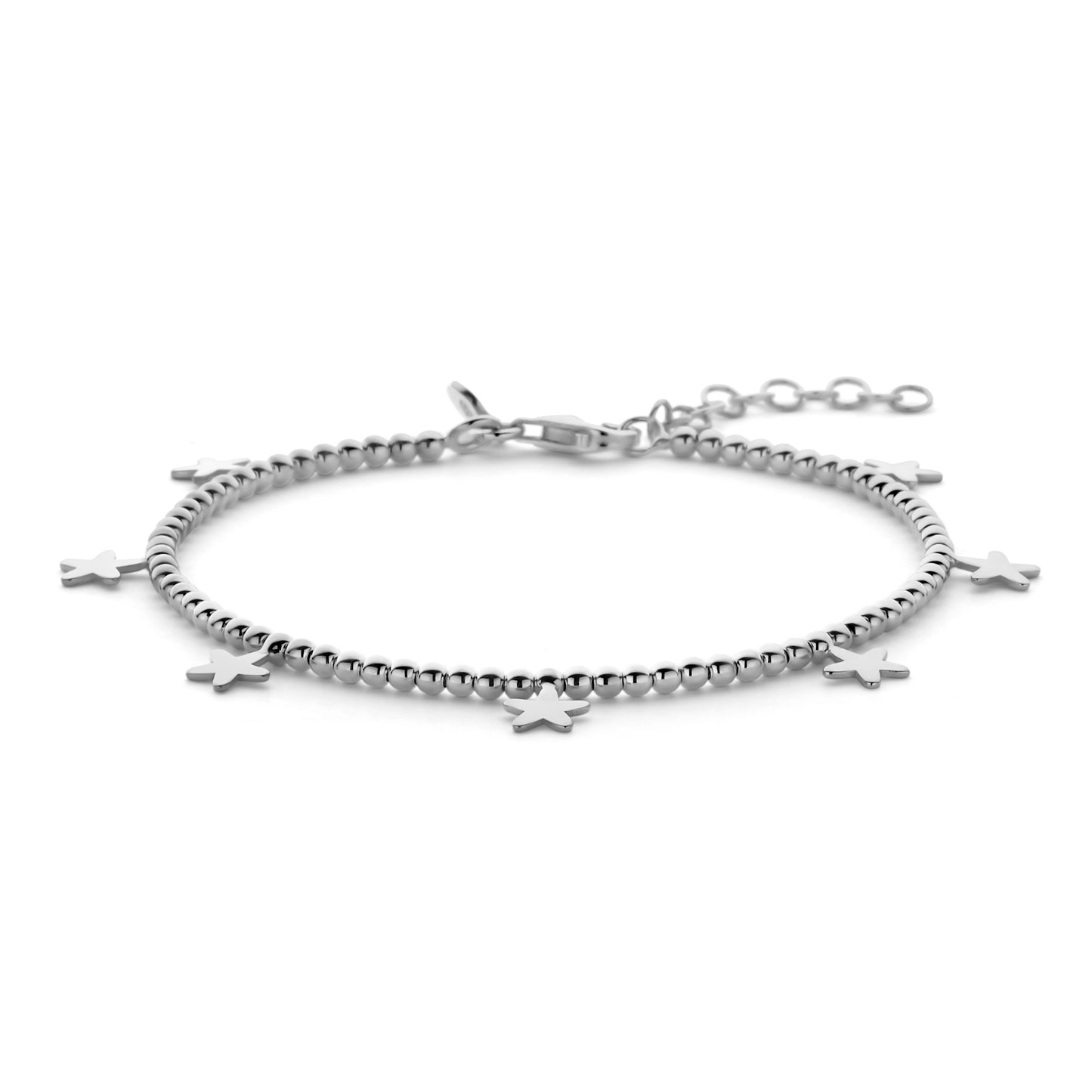 Rhodiniertes Silber-Armband mit 7 Sternen miaGemo