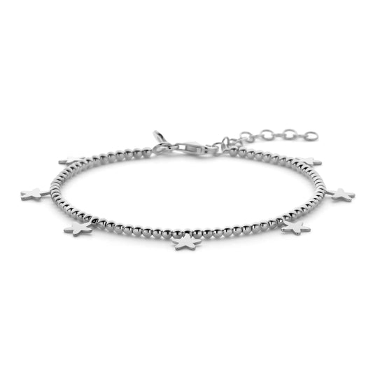 Rhodiniertes Silber-Armband mit 7 Sternen miaGemo