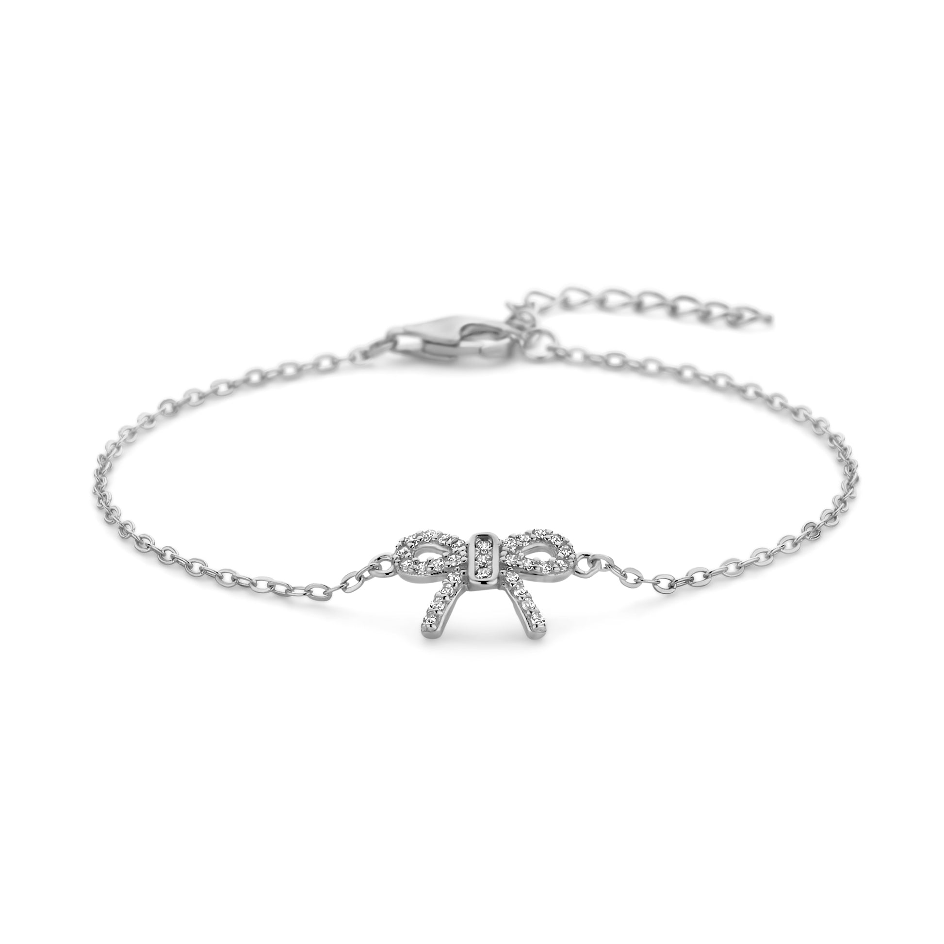 Silber-Armband Schleife mit weißem Zirkonia miaGemo