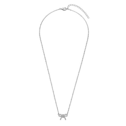 Silber-Halskette Schleife mit weißem Zirkonia miaGemo