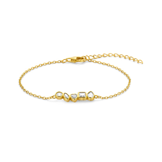 Vergoldetes Silber-Armband mit weißen Steinen miaGemo