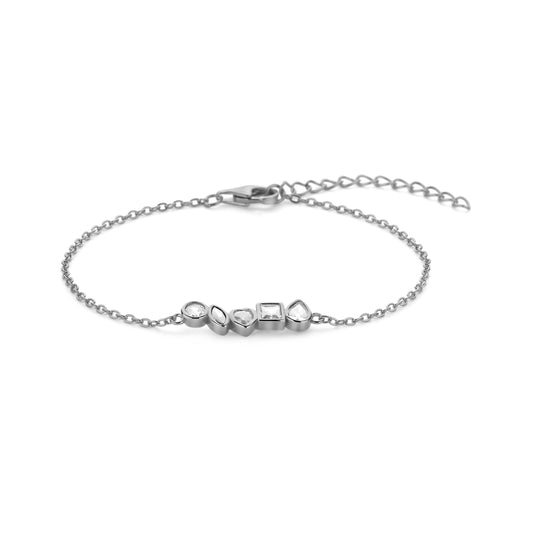 Silber-Armband mit weißen Steinen miaGemo
