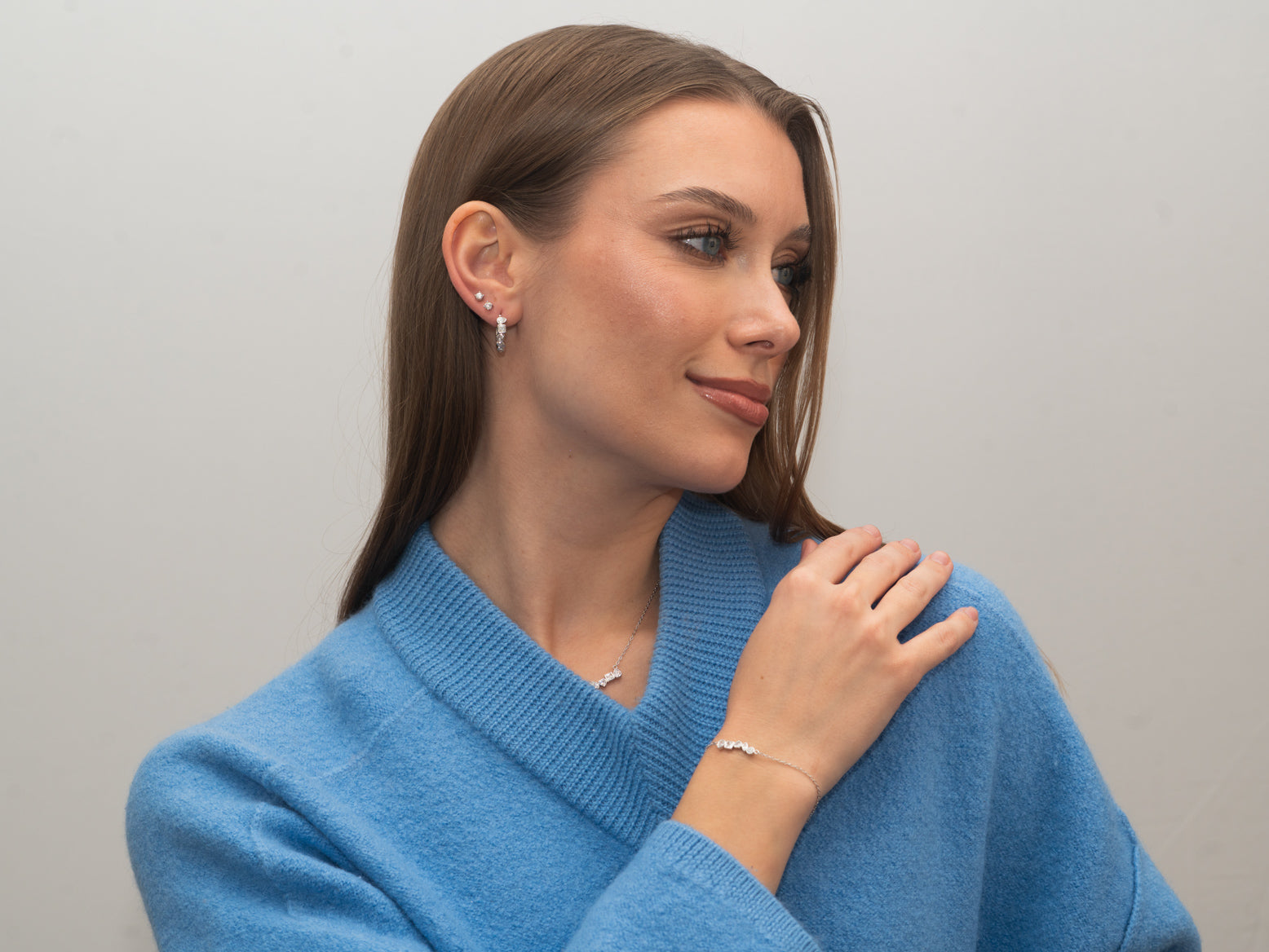 Rhodinierte Silber-Ohrringe mit weißem Zirkonia miaGemo