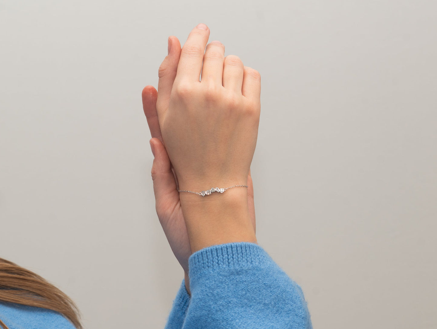 Silber-Armband mit weißen Steinen miaGemo