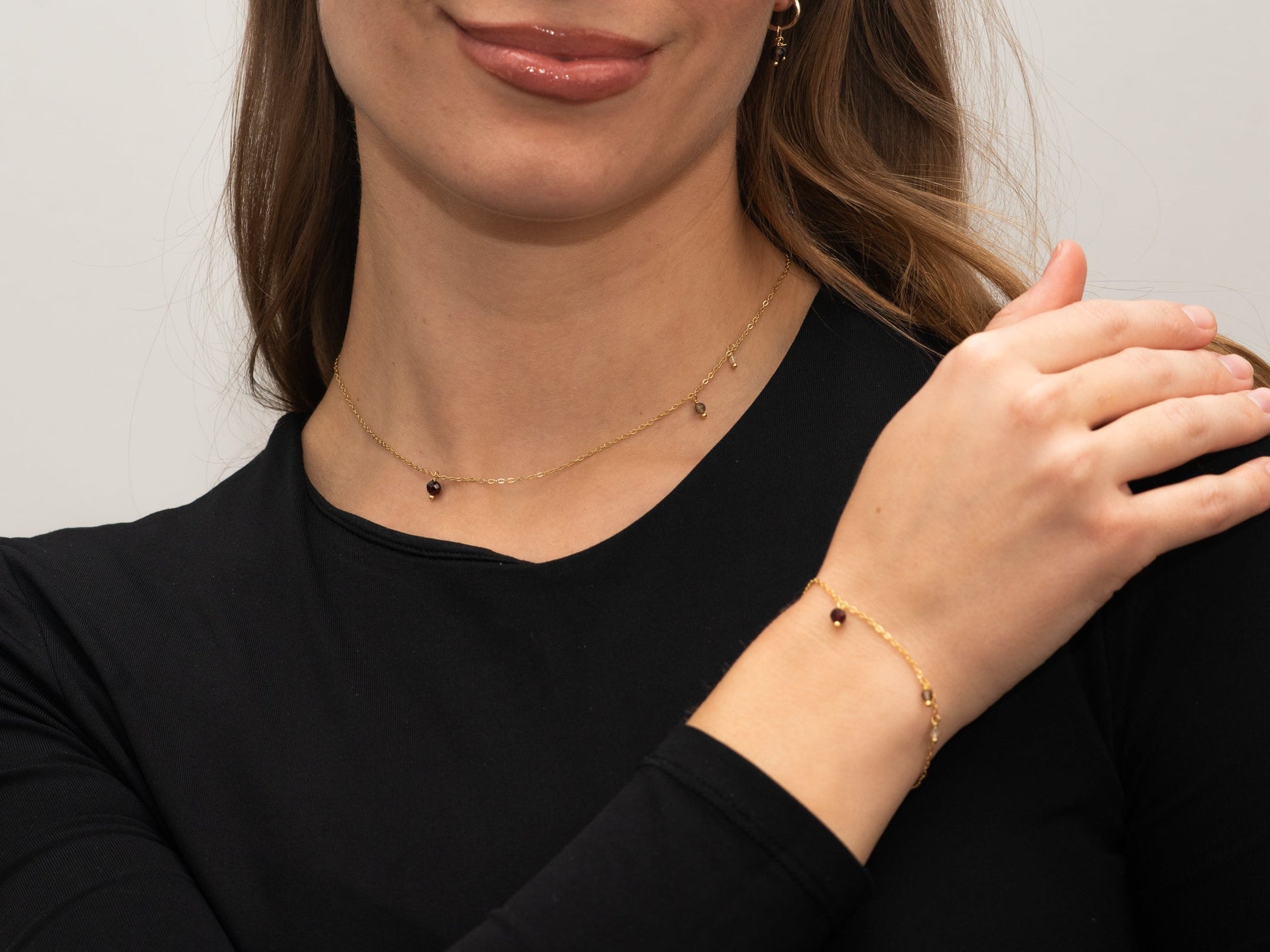 Silber-Halskette mit Rauchquarz miaGemo