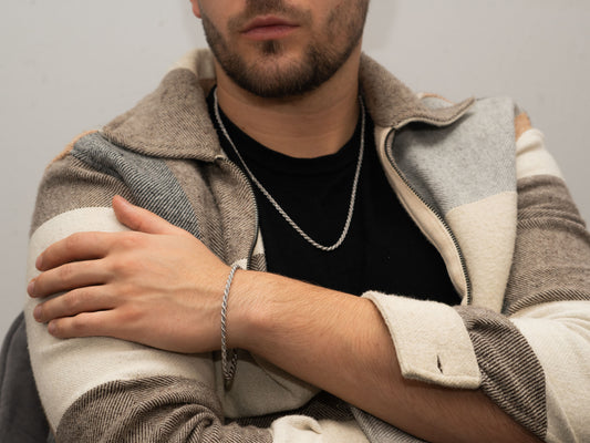 Silver Rope Set Kordelkette und Armband in Silber-Optik miaGemo